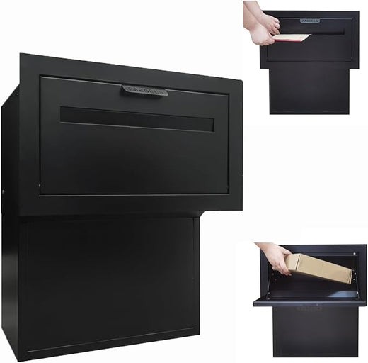 MB-118 Wall-Mounted Parcel Drop Box – Black