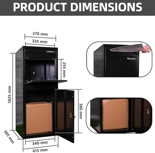 X88B black deepwood parcel letterbox feature image