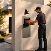 MB-103 black brick-in parcel box dimensions or installation