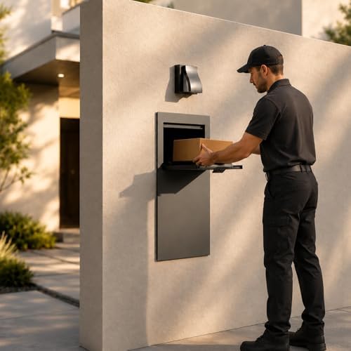 MB-103 black brick-in parcel box dimensions or installation
