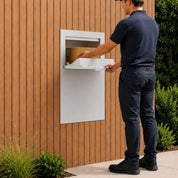 MB-103 white brick-in parcel box rear access detail