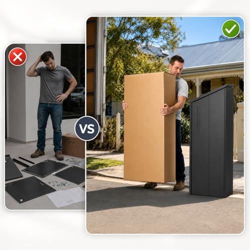 Sloped roof freestanding parcel box dimensions