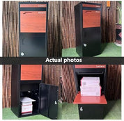 X88B black deepwood parcel letterbox dimensions or assembly