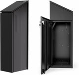 Sloped Roof Freestanding Parcel Delivery Box – Black