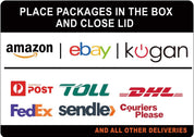 Magnetic parcel box delivery sign