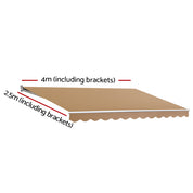 Instahut Retractable Folding Arm Awning Manual Sunshade 4Mx2.5M Beige