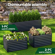 Green Fingers 2-in-1 Raised Garden Bed Kit 45cm Professional Depth Ergonomic 240cm Large Metal Planter Box | Easier Access Veggie Patch | Rust-Proof Galvanised Steel with Safe Rounded Corners & Gloves