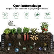 Green Fingers 2-in-1 Raised Garden Bed Kit Ergonomic 45cm Professional Depth 320cm Large Metal Planter Box | Easier Access Veggie Patch | Rust-Proof Galvanised Steel with Safe Rounded Corners & Gloves
