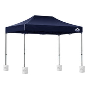 Instahut Gazebo Pop Up 3x4.5m w/Base Podx4 Marquee Folding Outdoor Wedding Camping Tent Shade Canopy Navy