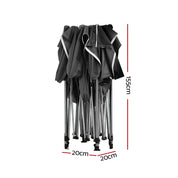 Instahut Gazebo Pop Up Marquee 3x6 Folding Outdoor 500D Tent Base Pod Black