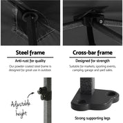 Instahut Gazebo Pop Up Marquee 3x6 Folding Outdoor 500D Tent Base Pod Black