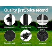 Instahut Gazebo Pop Up Marquee 3x6 Folding Outdoor 500D Tent Base Pod Black