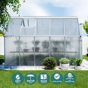 Green Fingers Greenhouse Aluminium Polycarbonate Premium Garden Storage Shed 3.1Mx1.9Mx2.0M