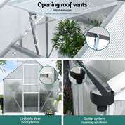 Green Fingers Greenhouse Aluminium Polycarbonate Premium Garden Storage Shed 3.1Mx1.9Mx2.0M