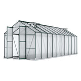 Green Fingers Greenhouse 6.3x2.44x2.1M Aluminium Polycarbonate Green House Garden Shed