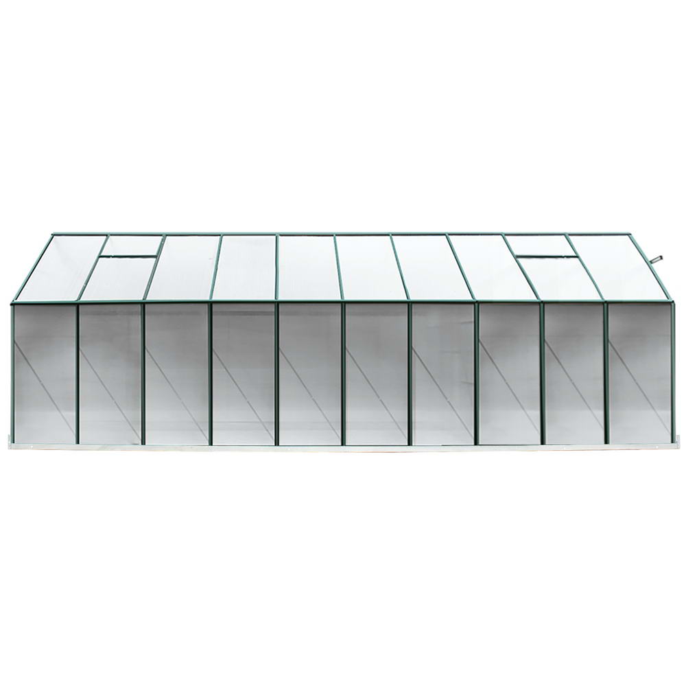 Green Fingers Greenhouse 6.3x2.44x2.1M Aluminium Polycarbonate Green House Garden Shed