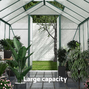 Green Fingers Greenhouse 6.3x2.44x2.1M Aluminium Polycarbonate Green House Garden Shed