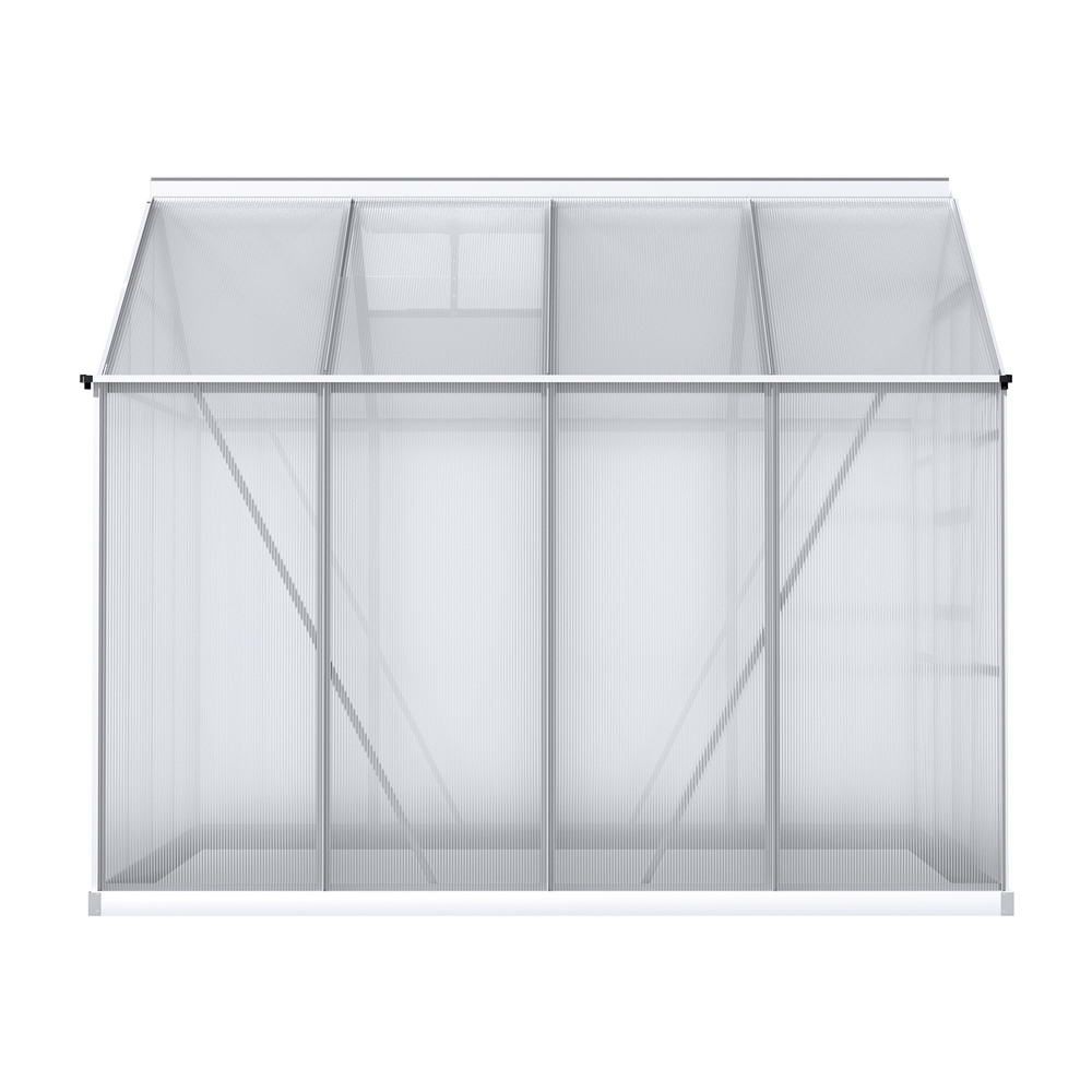 Green Fingers Greenhouse 2.42x2.5x2.26M Aluminium Double Doors Green House Garden Shed