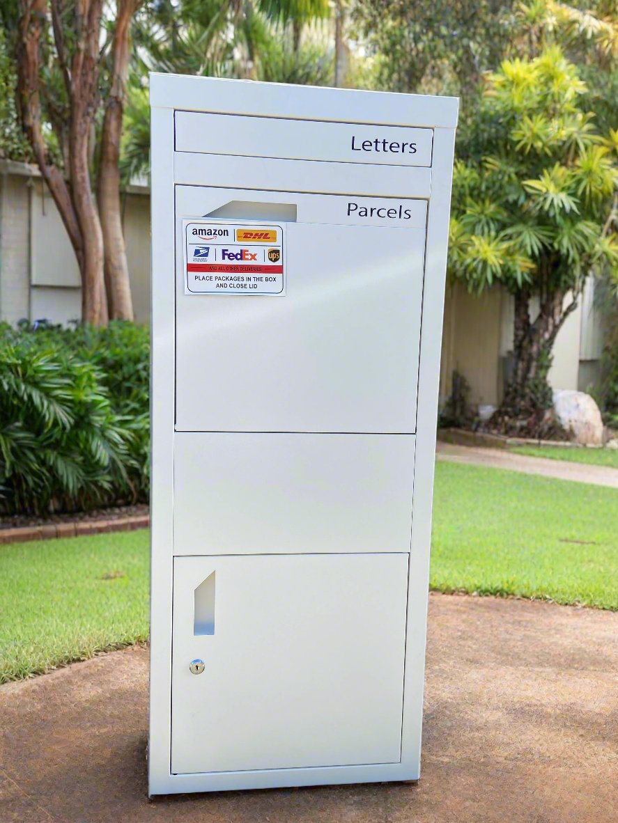 X15 white freestanding parcel letterbox product image
