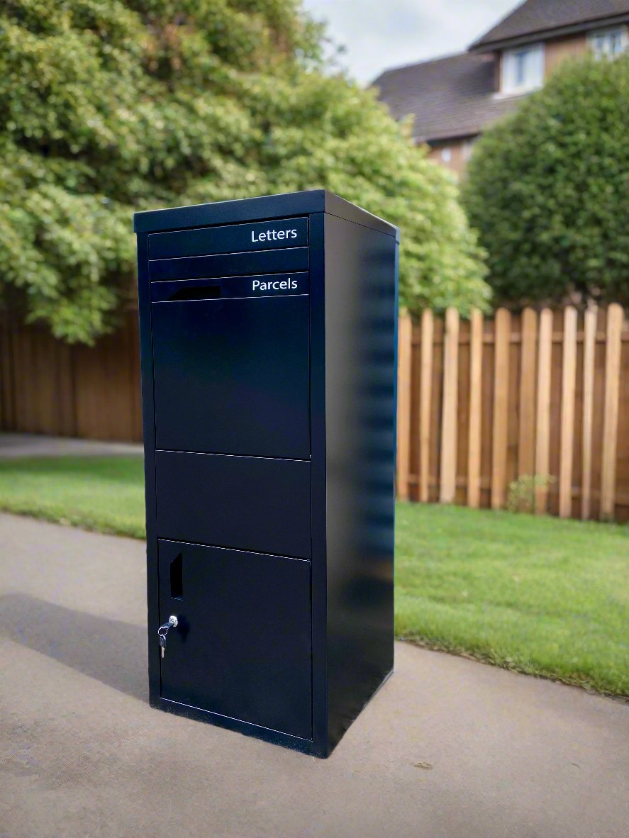 X15C black rear access parcel letterbox product image
