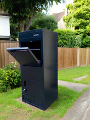 X15 black freestanding parcel letterbox product image