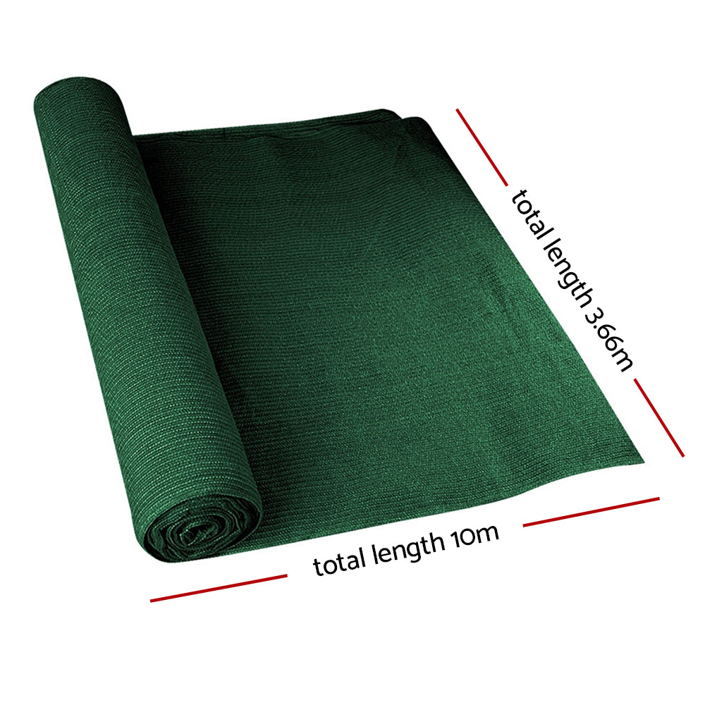 Instahut 50% Shade Cloth 3.66x10m Shadecloth Sail Heavy Duty Green