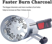 Large Chimney Starter Firewood Quick Rapid Charcoal Lighter Stove For Barbecue