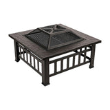 18" Square Metal Fire Pit Outdoor Heater