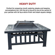 18" Square Metal Fire Pit Outdoor Heater