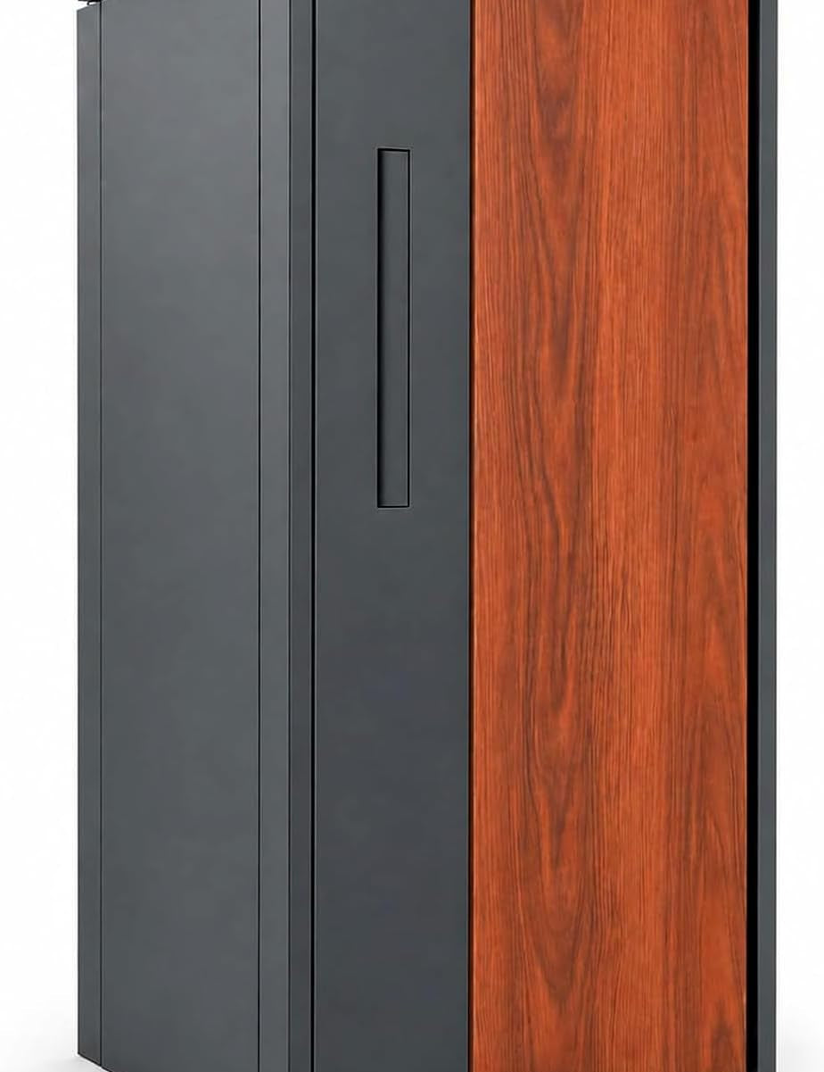 Large Parcel Delivery Box – Black with timber-look front panel